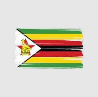 Zimbabwe Flag Brush Strokes. National Flag vector