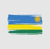 pincel de bandera de ruanda. bandera nacional vector