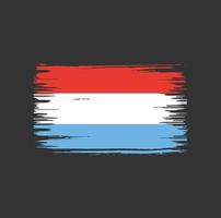 diseño de pincel de bandera de luxemburgo. bandera nacional vector