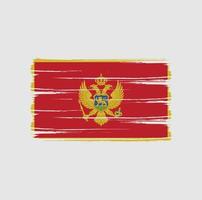 trazos de pincel de bandera de montenegro. bandera nacional vector