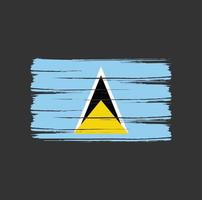 Saint Lucia Flag Brush Strokes. National Flag vector