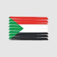 Sudan Flag Brush Strokes. National Flag vector