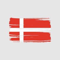 Denmark Flag Brush. National Flag vector