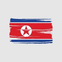 pincel de bandera de corea del norte. bandera nacional vector