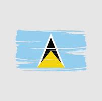 Saint Lucia Flag Brush. National Flag vector