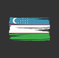 Uzbekistan Flag Brush. National Flag vector