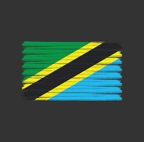 trazos de pincel de bandera de tanzania. bandera nacional vector