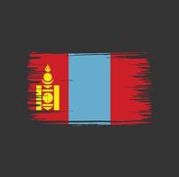 diseño de pincel de bandera de mongolia. bandera nacional vector