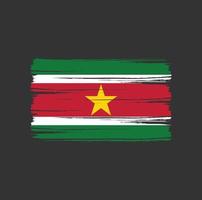 trazos de pincel de bandera de surinam. bandera nacional vector