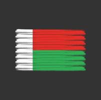 trazos de pincel de la bandera de madagascar. bandera nacional vector