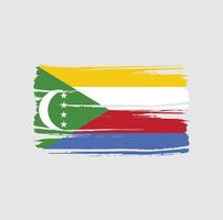 Comoros Flag Brush. National Flag vector