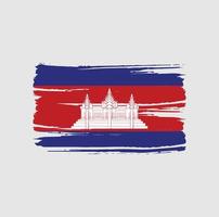 cepillo de bandera de camboya. bandera nacional vector