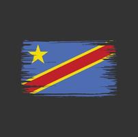 Republic Congo Flag Brush Design. National Flag vector