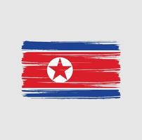 trazos de pincel de bandera de corea del norte. bandera nacional vector