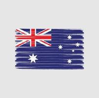 trazos de pincel de la bandera de australia. bandera nacional vector