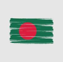 trazos de pincel de bandera de bangladesh. bandera nacional vector