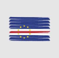 trazos de pincel de bandera de cabo verde. bandera nacional vector