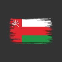 diseño de pincel de bandera de omán. bandera nacional vector