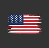 diseño de pincel de bandera americana. bandera nacional vector