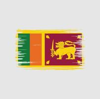 diseño de pincel de bandera de sri lanka. bandera nacional vector