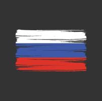 trazos de pincel de la bandera de rusia. bandera nacional vector