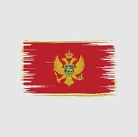 diseño de pincel de bandera de montenegro. bandera nacional vector