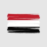 trazos de pincel de la bandera de yemen. bandera nacional vector