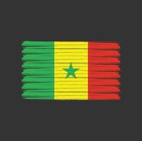 Senegal Flag Brush Strokes. National Flag vector