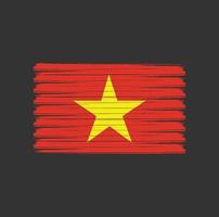 trazos de pincel de la bandera de vietnam. bandera nacional vector