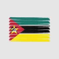 trazos de pincel de bandera de mozambique. bandera nacional vector