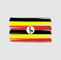 trazos de pincel de bandera de uganda. bandera nacional vector