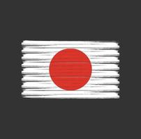 trazos de pincel de bandera de japón. bandera nacional vector