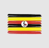 trazos de pincel de bandera de uganda. bandera nacional vector