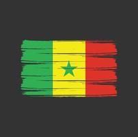 trazos de pincel de bandera senegalesa. bandera nacional vector