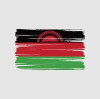 trazos de pincel de bandera de malawi. bandera nacional vector