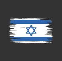 diseño de pincel de bandera de israel. bandera nacional vector