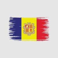 diseño de pincel de bandera de andorra. bandera nacional vector