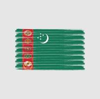 Turkmenistan Flag Brush Strokes. National Flag vector