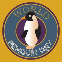 día mundial del pingüino vector