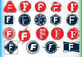 Creative F letter logo and icon design template bundle vector