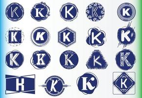 Creative K letter logo and icon design template bundle vector