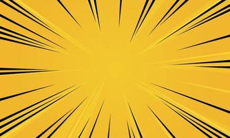 Manga. Speed lines comic effect on yellow background. vector