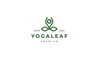 Yoga Leaf Logo Design Template Green color vector