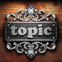 topic word of iron on wooden background photo