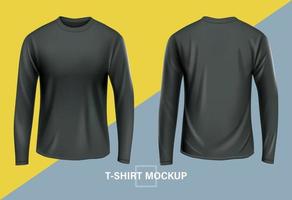 T-shirt long sleeve mockup front and back illustrations vector