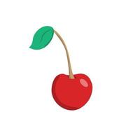 Cherry Flat Illustration. Clean Icon Design Element on Isolated White Background vector