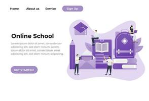 e-learning, educación en línea en casa. conceptos modernos de ilustración vectorial para el desarrollo de sitios web y sitios web móviles vector