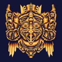 Barong Culture mask form Balinese vector