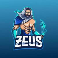 logotipo de la mascota de dios zeus vector