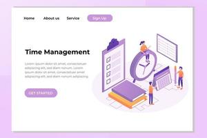 Unique Modern flat design concept of Time Management for website and mobile website. Landing page template. Easy to edit and customize. Vector illustration